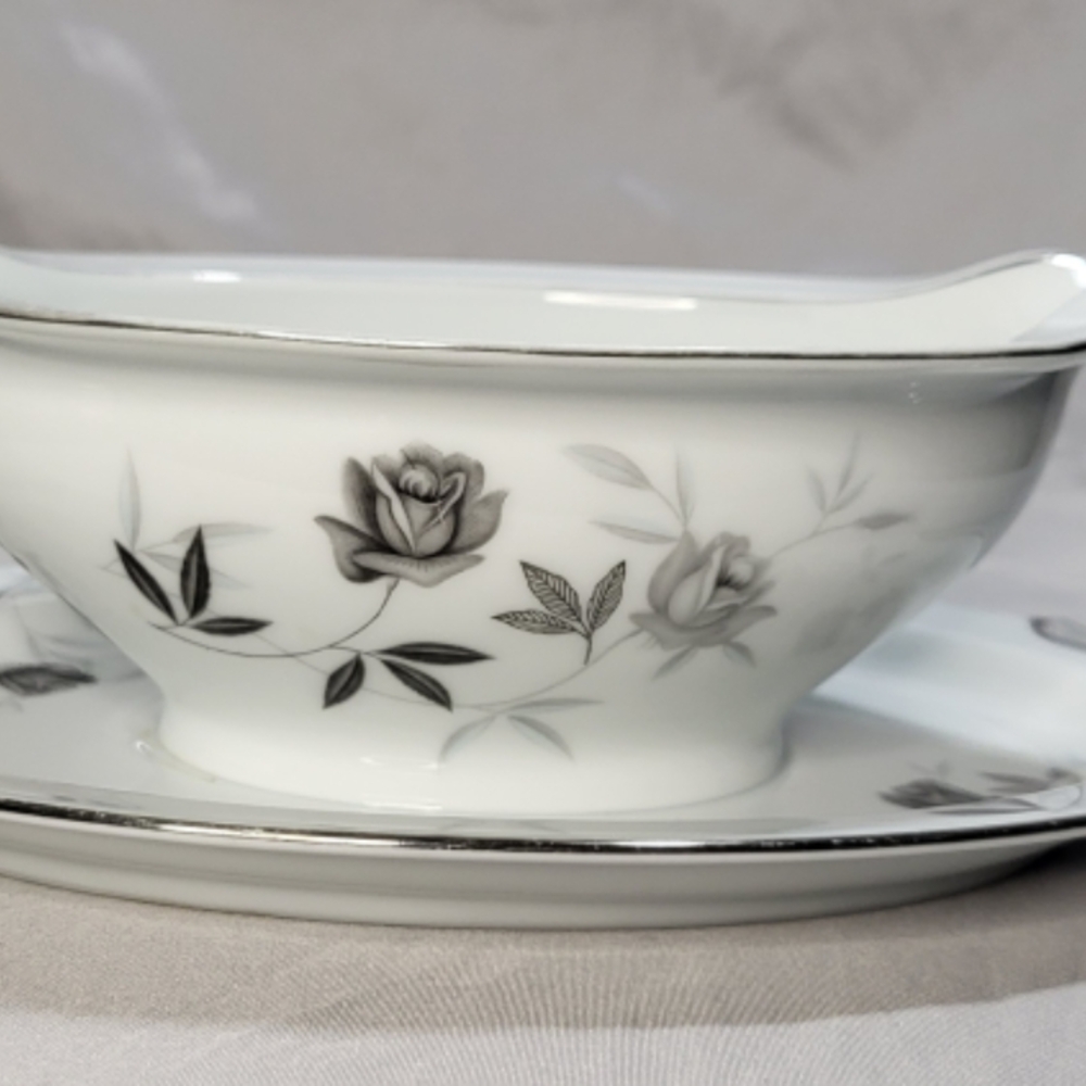 Noritake Gray and White Floral Serveware